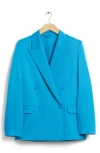 & Other Stories Peak Lapel Double Breasted Blazer In Blue
