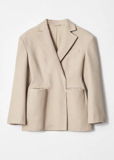 & Other Stories Peplum-waist Blazer In Pink
