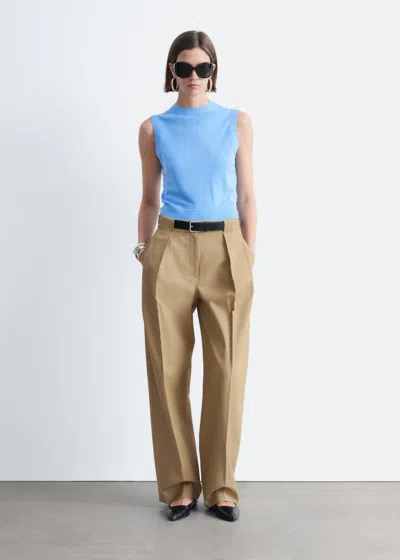 & Other Stories Pleated Barrel-leg Trousers In Neutral
