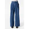 & Other Stories Pleated Belted Wide Leg Jeans In Blue
