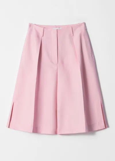 & Other Stories Pleated Bermuda Shorts In Pink