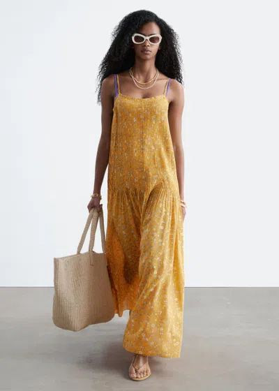 & Other Stories Pleated Bodice Maxi Dress In Yellow