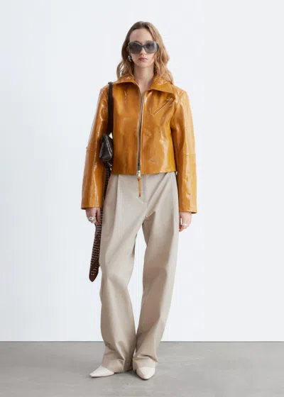 & Other Stories Pleated Cotton Trousers In Sand
