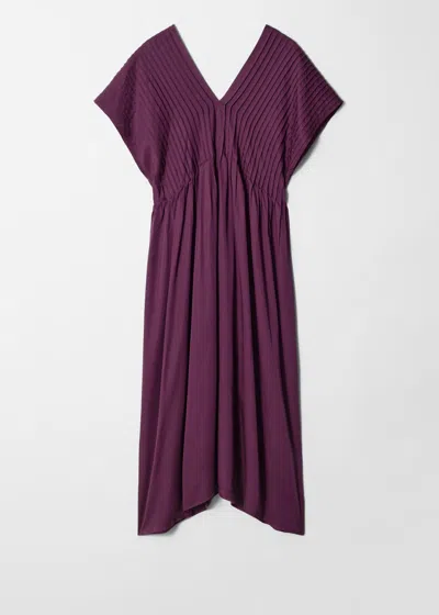 & Other Stories Pleated Dolman Midi Dress In Purple