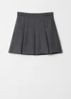 & Other Stories Pleated Herringbone Mini Skirt In Grey