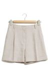 & OTHER STORIES & OTHER STORIES PLEATED HIGH WAIST LINEN SHORTS