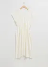 & Other Stories Pleated Midi Dress In White