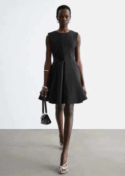 & Other Stories Pleated Mini Dress In Black
