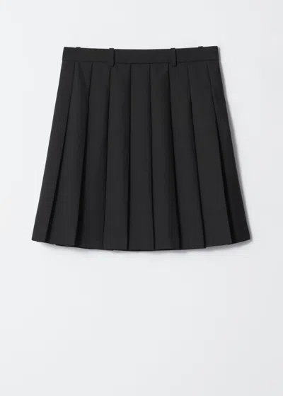 & Other Stories Pleated Mini Skirt In Black