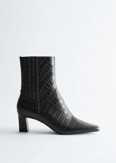 & Other Stories Pointed-toe Ankle Boots In Black