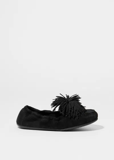 & Other Stories Pompom Suede Loafers In Black