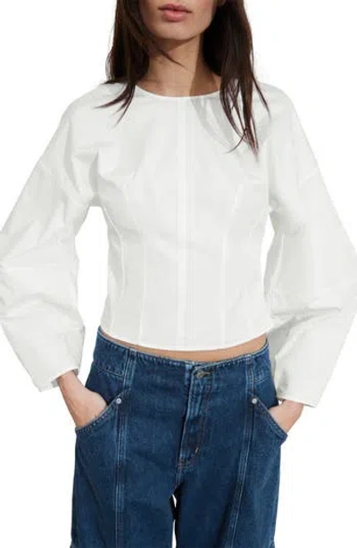 & Other Stories Poplin Crop Top In White Light