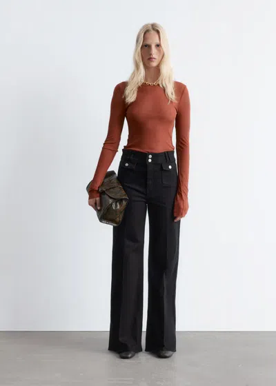 & Other Stories Press-crease Flared Jeans In Black