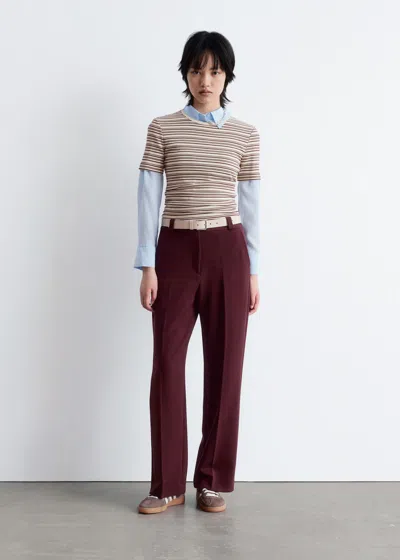 & Other Stories Press-crease Trousers In Burgundy