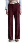 & Other Stories Press Crease Wide Leg Pants In Burgundy