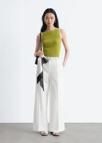 & Other Stories Press-crease Cotton Trousers In White