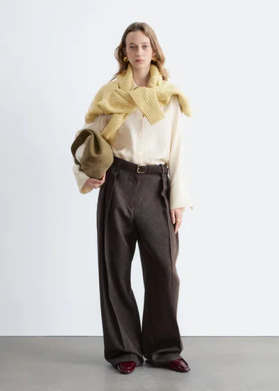 & Other Stories Press-crease Wool Trousers In Brown