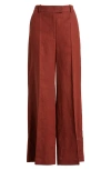 & Other Stories Pressed Crease Wide Leg Linen Trousers In Brown