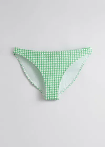 & Other Stories Printed Bikini Bottoms In Green