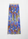 Shop & Other Stories Printed Satin Trousers In Yellow