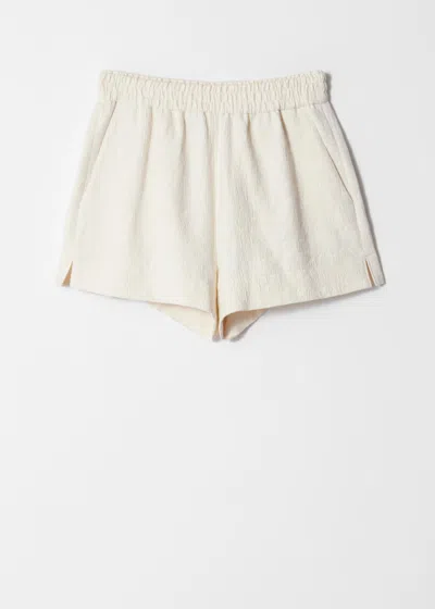 & Other Stories Pull-on Jacquard Shorts In White