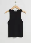& Other Stories Racer-back Tank Top In Black