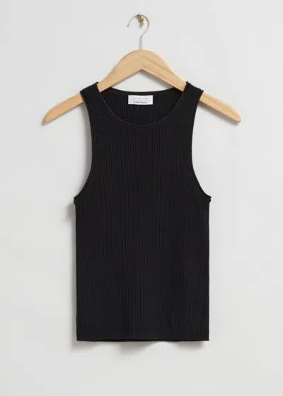 & Other Stories Racer-back Tank Top In Black