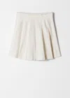 & Other Stories Raw-edge Pleated Shorts In White