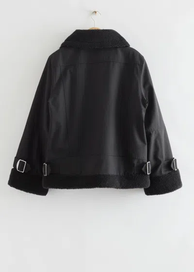 & Other Stories Relaxed Aviator Jacket In Black