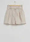& Other Stories Relaxed Linen Shorts In Beige