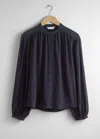 & Other Stories Relaxed Silk Blouse In Blue