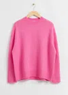 & Other Stories Relaxed Soft Wool Crewneck Sweater In Pink