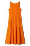 & Other Stories Rib A-line Midi Dress In Orange