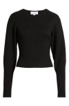 & Other Stories Rib Knit Top In Black Dark