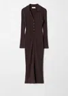 & Other Stories Rib-knit Wool Maxi Dress In Brown