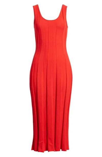 & Other Stories Rib Sleeveless Midi Sweater Dress In Red Bright