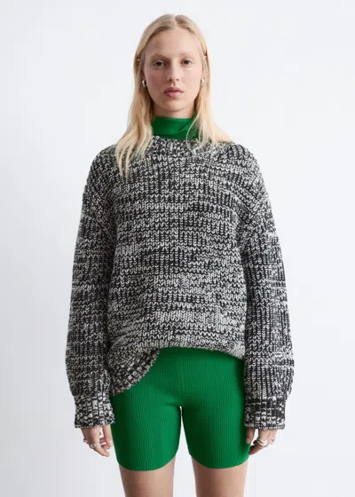 & Other Stories Ribbed Biker Shorts In Gray