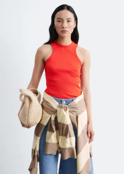 & Other Stories Ribbed Tank Top In Red