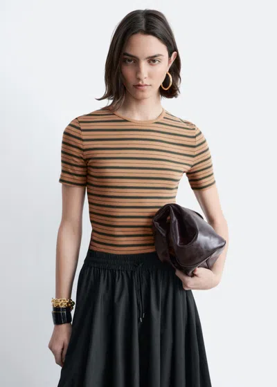 & Other Stories Super Soft Ribbed Slim T-shirt In Burgundy