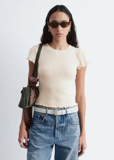 & Other Stories Ribbed Wool T-shirt In Multi