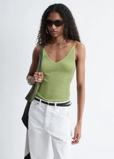 & Other Stories Rib-knit Camisole In Green