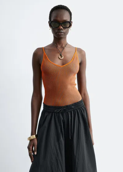 & Other Stories Rib-knit Camisole In Orange