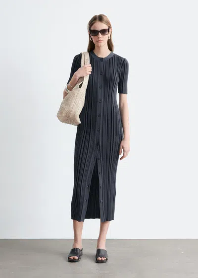 & Other Stories Rib-knit Midi Dress In Multi