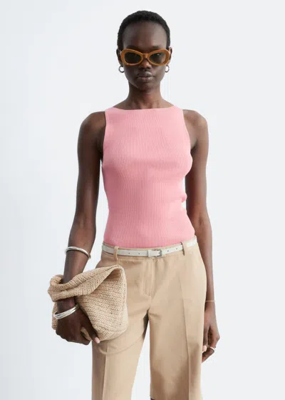 & Other Stories Rib-knit Tank Top In Pink