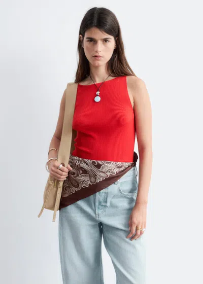 & Other Stories Rib-knit Tank Top In Red