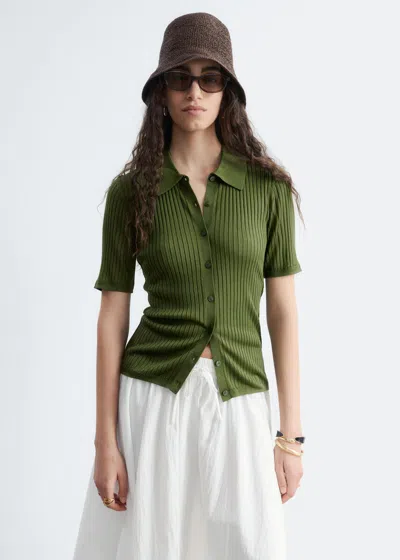 & Other Stories Rib-knit Top In Green