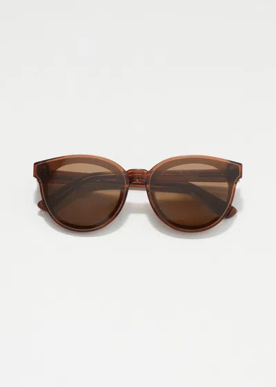 & Other Stories Round-frame Acetate Sunglasses In Brown