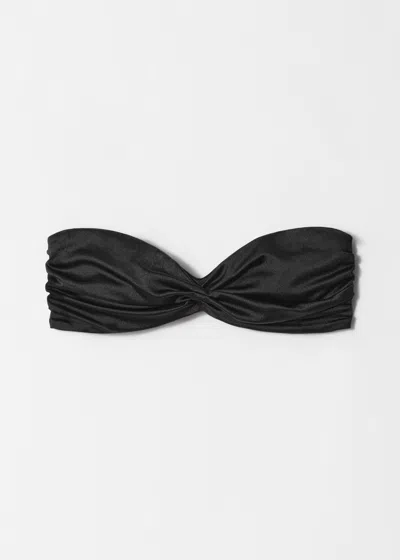& Other Stories Ruched Bikini Top In Black