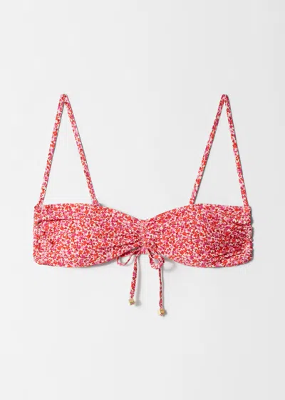 & Other Stories Ruched Bikini Top In Orange
