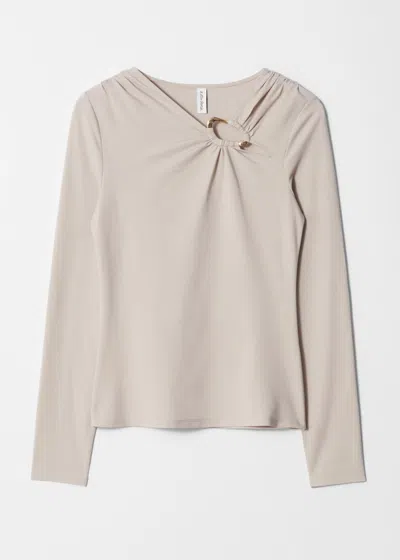 & Other Stories Ruched Buckle-detail Top In Beige